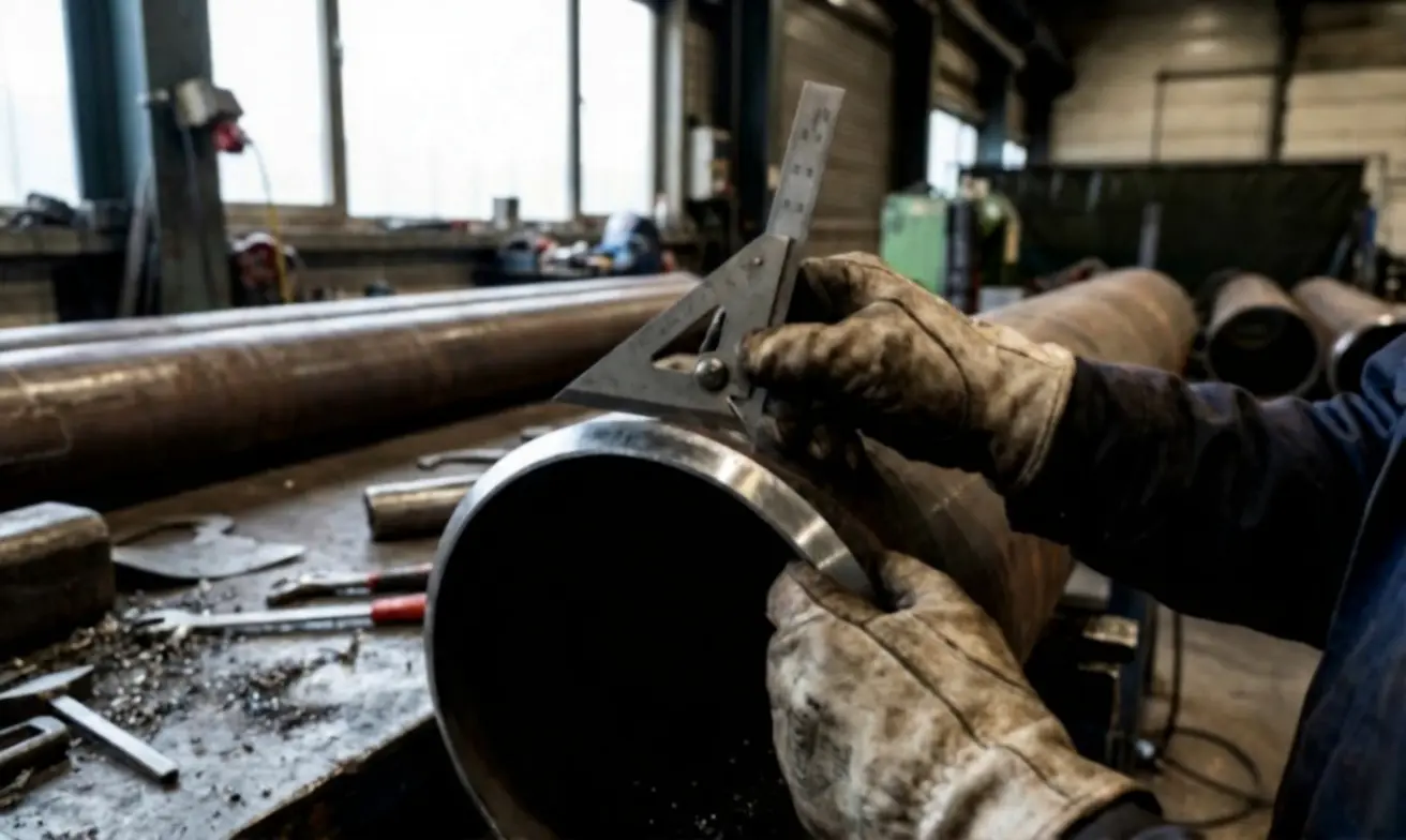 Bevel angle verification with gauge